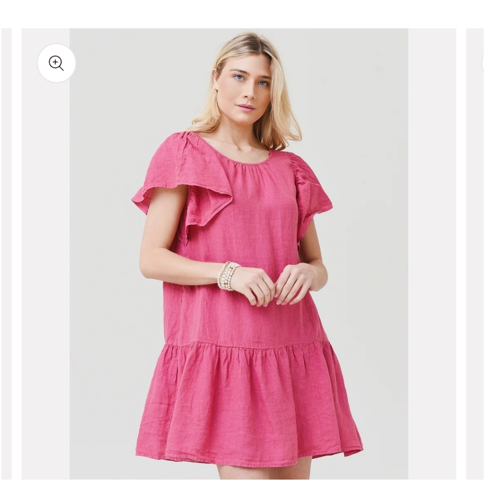 Velvet by Graham & Spencer Linen Kassidy Dress Size Medium